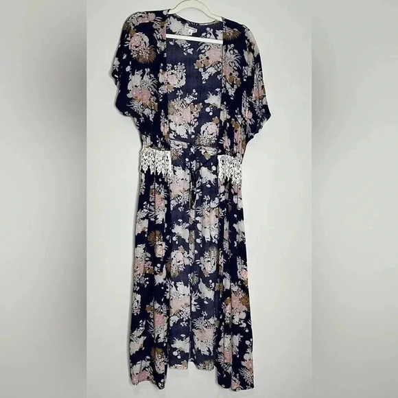 Melrose and Market Women Blue Kimono M - Picture 1 of 12